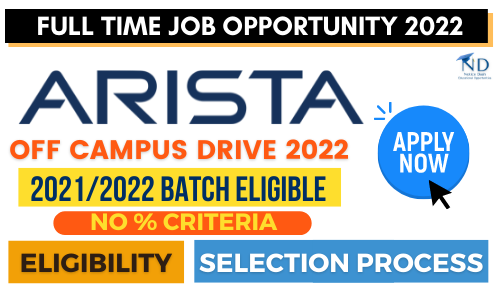 ARISTA Full time job opportunity 2022
