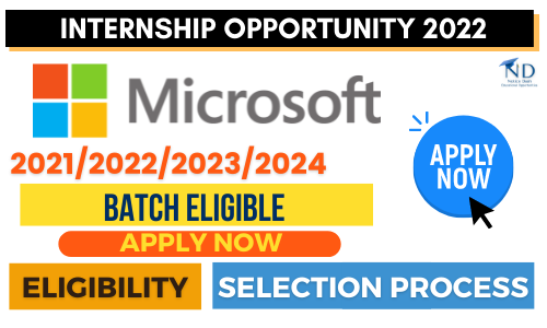 Microsoft Internship opportunity 2022