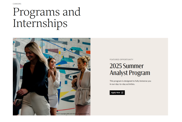 Goldman Sachs Summer Analyst Program 2025